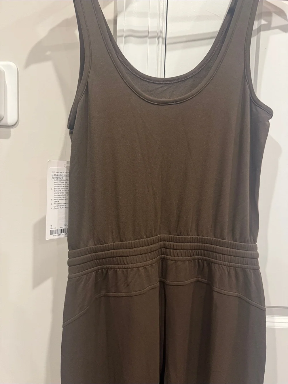lululemon athletica Choc Brown BeCalm Sleeveless Cinch-Waist Jumpsuit Size S